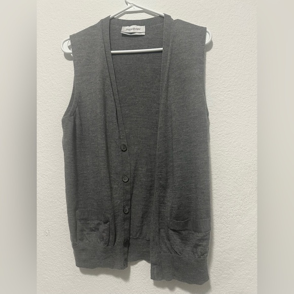 Yves Saint Laurent Gray Button-Up Vest size L - Picture 1 of 10